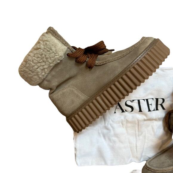 NEW Aster Dorit Suede Lace Up Chukka Boot Booties Faux Fur 6 US - Picture 4 of 10